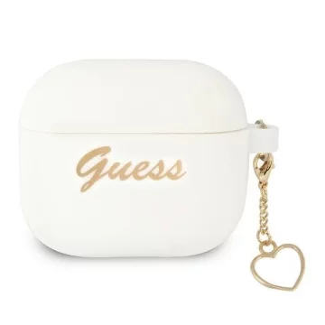 Guess GUA3LSCHSH AirPods 3 cover biały/white Silicone Charm Collection