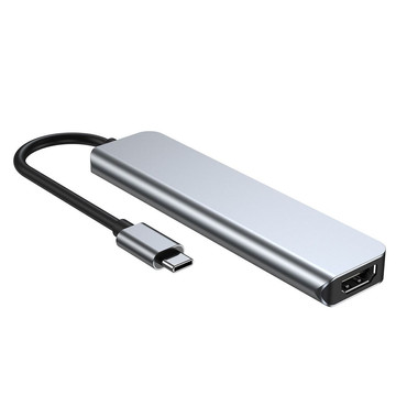 Hub adaptér USB V4-HUB 6w1 USB-C šedý