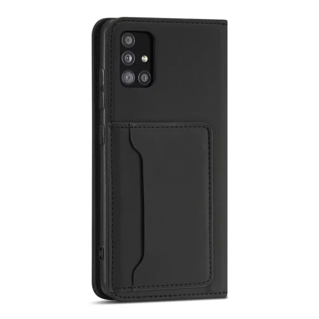 Magnet Card Case etui do Xiaomi Redmi Note 11 pokrowiec portfel na karty kartę podstawka czarny