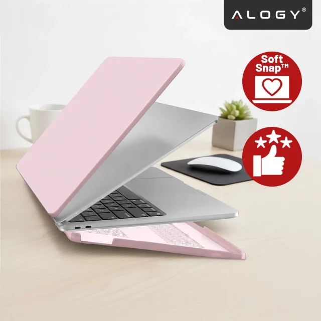 Case for Apple MacBook Air 13 / 13.3" 2018–2021 (M1 A2337/A2179/A1932) – Flexible, Matte Protective Case, Lightweight and Resistant – Alogy AirGuard™ Pink