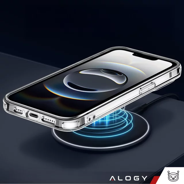 Hülle für Apple iPhone 16 Pro Max Alogy Anti-Shock Hybrid Case für MagSafe Transparent