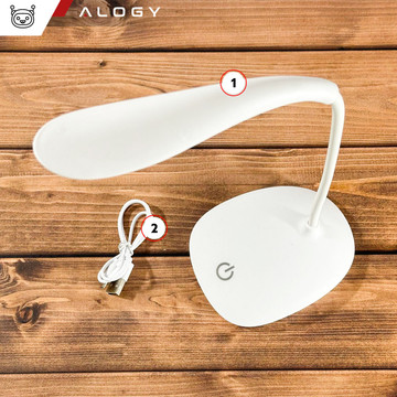LED desk lamp for desk touch touch school USB standing night wireless Flexible Alogy White
