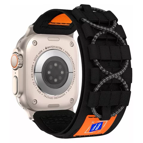 Nylonový pásek Alogy se suchým zipem pro Apple Watch 42/44/45/49 mm černý