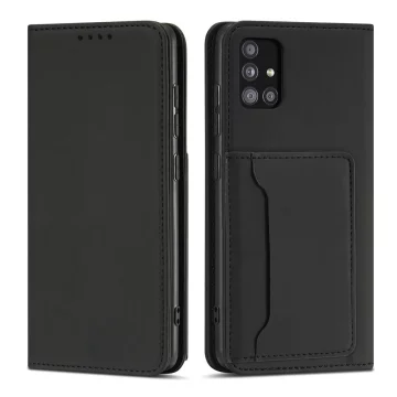 Magnet Card Case etui do Xiaomi Redmi Note 11 pokrowiec portfel na karty kartę podstawka czarny