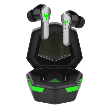 Słuchawki bezprzewodowe Bluetooth 5.2 Alogy TWS 9D EarPhones z stacja dokująca z mikrofon PowerBank dla graczy Czarne