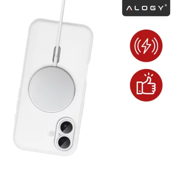 Hülle für Apple iPhone 16 Pro Max Alogy MagSafe Hybrid Matte Case Matte Cover mit Linsenschutz Schwarz