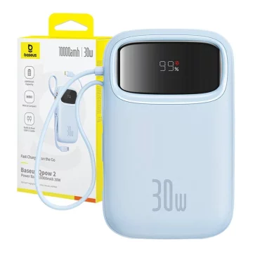 Powerbank Baseus QPow 2 10000mAh 30W 2xUSB-C Niebieski