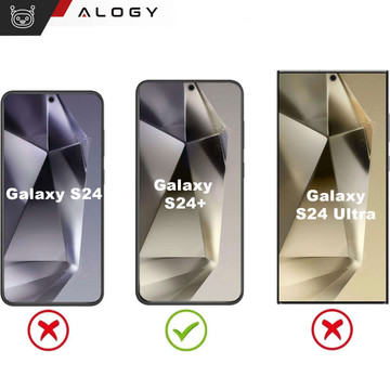 Etui do Samsung Galaxy S24+ Plus Mag Safe Glamour Case Ring obudowa ochrona aparatów Alogy Złote przezroczyste + Szkło