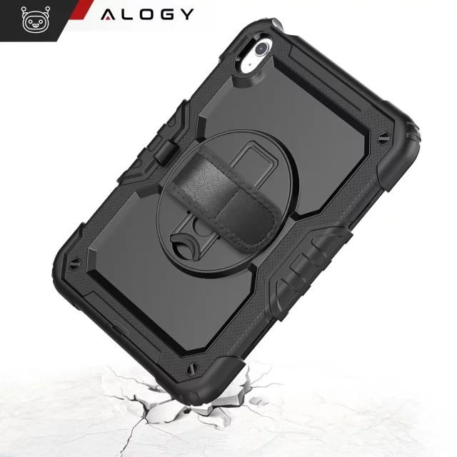 Etui ochronne Alogy Pirate Armor stojak pasek case obudowa do Apple iPad (10 Gen.) 2022 10.9" / iPad 11 A16 (11. Gen.) 2025 Czarne
