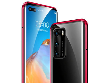 Dr.Fit doppelseitige magnetische Glashülle für Huawei P40 Red