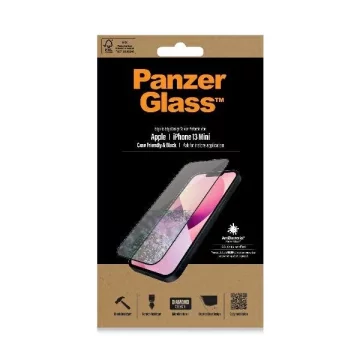 Szkło PanzerGlass E2E Microfracture für iPhone 13 Mini 5,4" Case Friendly AntiBacterial czarny/black Pro2744