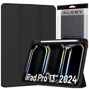 Etui ochronne z rysikiem do Apple iPad Pro 13" 2024 Alogy Book Cover Case obudowa na tablet Czarne