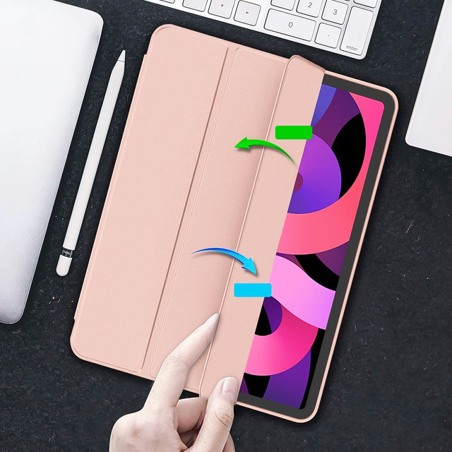 Schutzhülle Alogy Book Cover Federmäppchen mit Stifthalter für Apple iPad Air 4 2020 / Air 5 2022 10,9 Zoll, rosa Glas