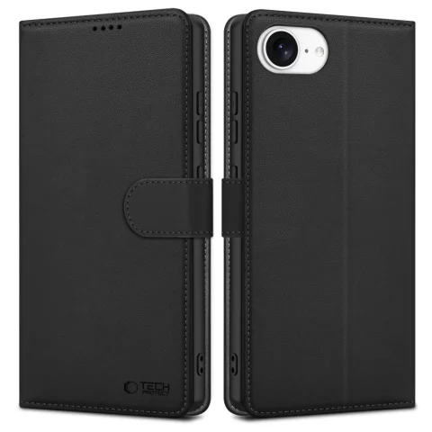 Etui do iPhone 16e Tech-Protect Wallet Mattschwarz