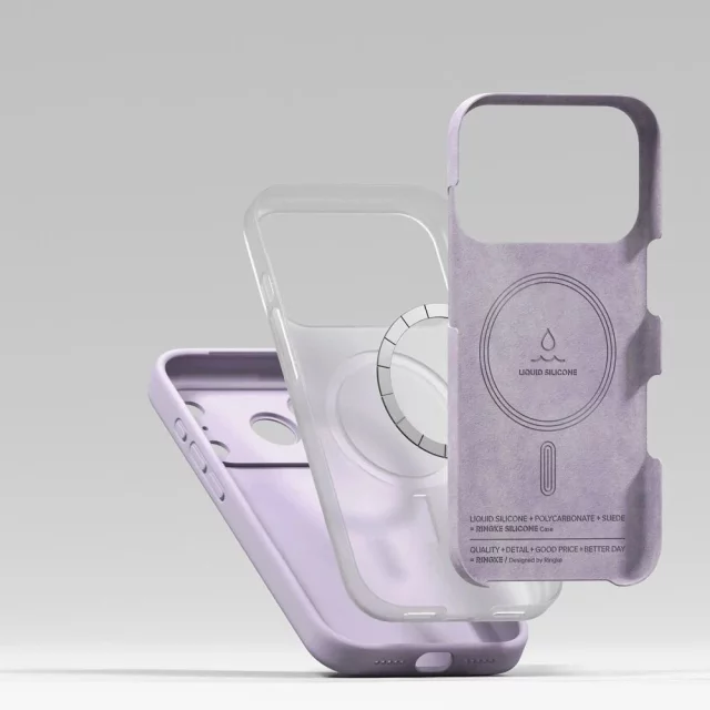 Etui do iPhone 17 Pro Max Ringke Silicone Magnetic MagSafe Fioletowe