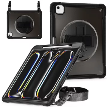 Etui pancerne 360 z miejscem na rysik do Apple iPad Air 11" (2024,2025) / Air 10.9" (2020,2022) / Pro 11 (2018) Alogy Pirate 360 Case obudowa na tablet Czarne