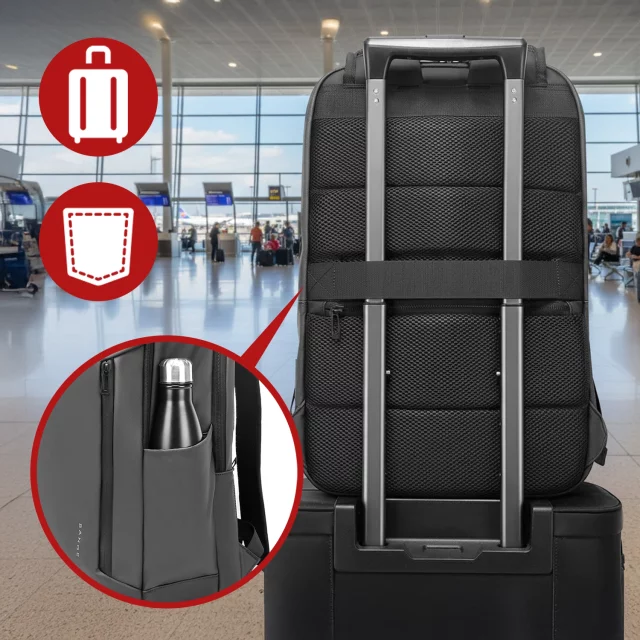 Bange 26L Waterproof Backpack for Laptops up to 15.6" – Roomy and Comfortable, Resistant and Breathable, City and Travel for Work and Airplane, Unisex – Gray