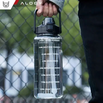 Velká láhev, láhev na pití Alogy MotivHydro Motivační odměrka 2l 2000ml Černá