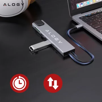 Hub 8v1 USB-C na 2xA 2xC HDMI SD Micro LAN 100mb – Alogy MultiHub™ pro notebooky