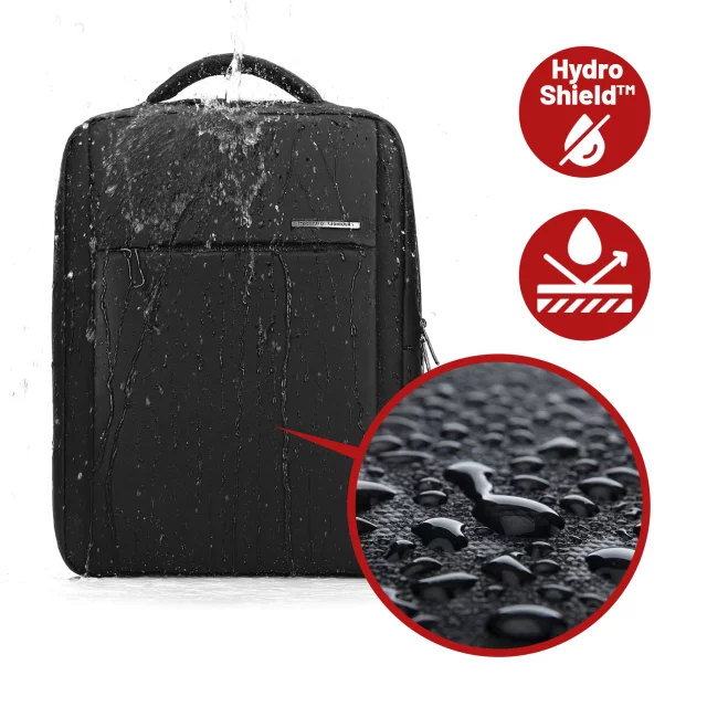 Batoh na notebook Mark Ryden 15,6", příruční zavazadlo, zdarma, vodotěsný, pro firmy i cestování, zpevněný, zip YKK, oxfordská tkanina 40×30×10 cm – černý