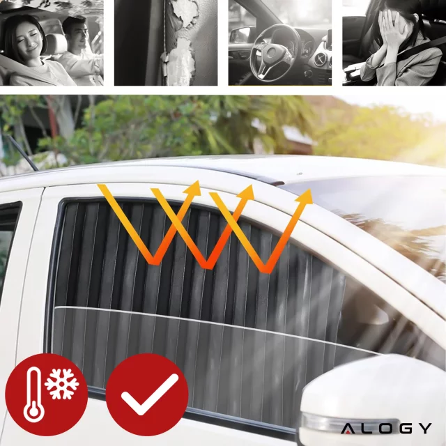 Kryt Magnetická roleta na přední boční okna pro ochranu auta proti slunci UV ochrana Černá [2 ks]