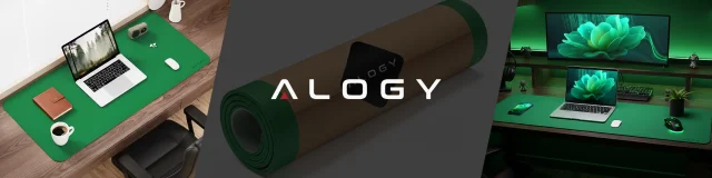 Schreibtischunterlage 90 × 45 cm – rutschfeste Schutzmatte aus elegantem PU-Ökoleder, für Maus und Tastatur, stilvoll und langlebig – Alogy WorkMat™ Grün