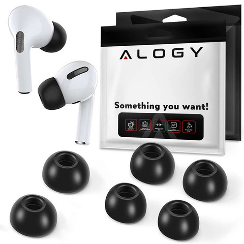 6x Alogy SML memory silicone earbuds for Apple AirPods Pro black