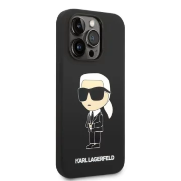 Karl Lagerfeld Case KLHCP14XSNIBCKK für iPhone 14 Pro Max 6.7" Hardcase Silikon Ikonik schwarz/schwarz