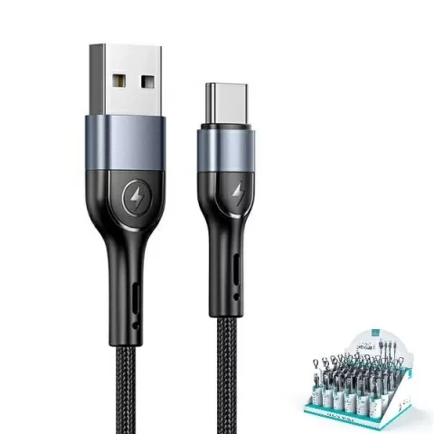 USAMS pletený kabel U55 2A USB-C 1ks pro sadu U55 černá