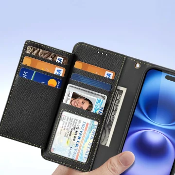 Etui ochronne do iPhone 16 Dux Ducis Lawa MagSafe + portfel – czarne