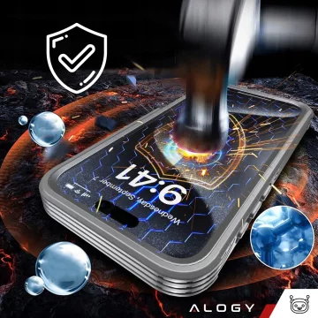 Ochranný kryt pro Apple iPhone 16 Pro Max Alogy Shield360 MagCase™️ pro MagSafe s ochranou displeje a fotoaparátu, titaniově šedý