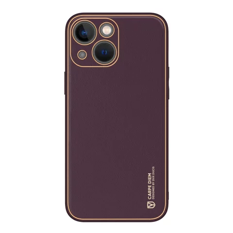 Dux Ducis Yolo Hülle iPhone 14 Plus elegante Hülle aus ökologischem Leder lila