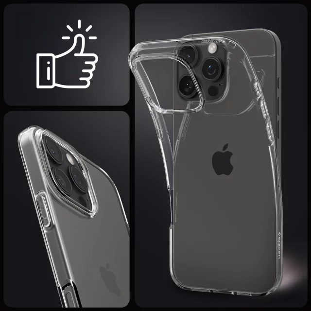 Skleněné pouzdro pro iPhone 16 Pro Max Spigen Liquid Crystal pouzdro na telefon