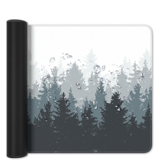 Schreibtischunterlage für Maus und Tastatur. Rutschfeste Gaming-Schutzmatte XL 80 x 40 cm Alogy Las Forest