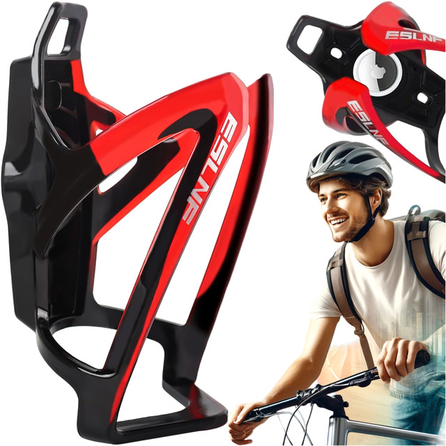 Koš na láhev na vodu, pití, láhev na vodu, držák na kolo, univerzální držák na láhev s vodou, s prostorem pro Airtag, černá a červená