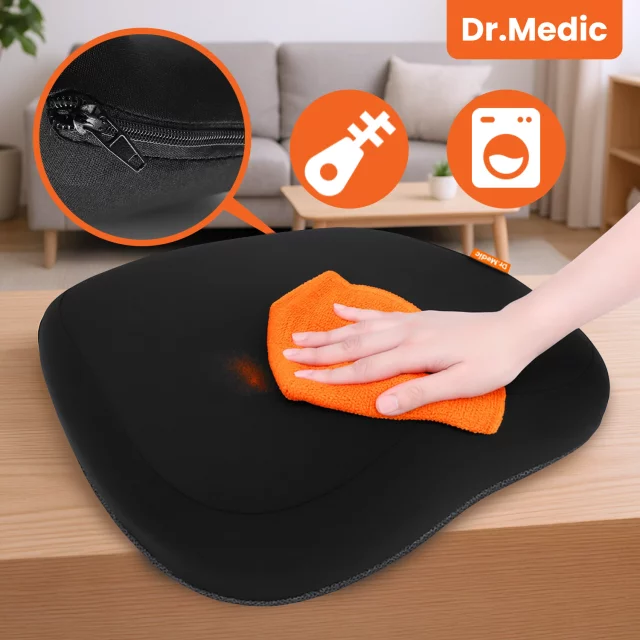 Ergonomický kancelářský sedák DR.MEDIC ComfySeat™ s oporou kostrče pro kancelářskou židli v autě, černý
