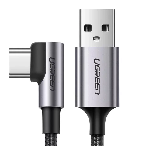 Kabel USB-A – USB-C 3A 3m Ugreen US284 70255 Kątowy Szary