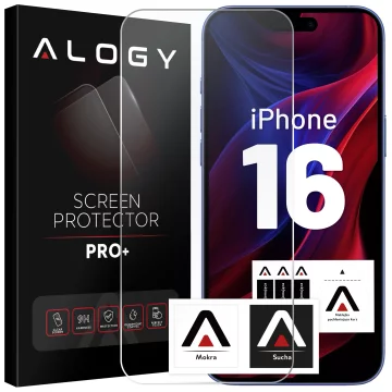 Tempered glass for Apple iPhone 16 screen protector 9H Alogy Heavy Pro ™️