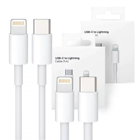 2x Kabel 100cm USB-C do Lightning PowerDelivery do Apple iPhone USB Data Charging Cable PD 20W Biały