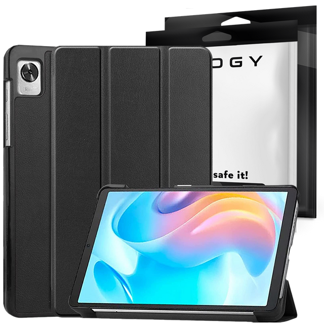 Etui z klapką obudowa Alogy Book Cover do Realme Pad Mini 8.7 Czarny + Szkło