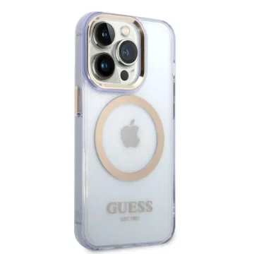 Etui Guess GUHMP14XHTCMU iPhone 14 Pro Max 6,7" purpurowy/purple hard case Gold Outline Translucent MagSafe