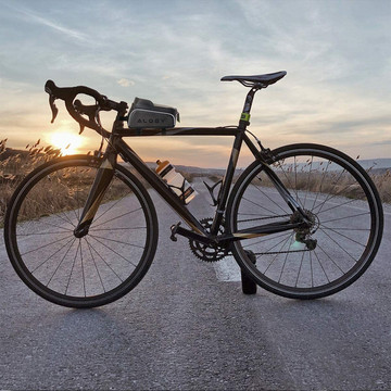 Alogy bicycle bag Pannier 2L for bicycle phone holder up to 6.7" for the frame Black