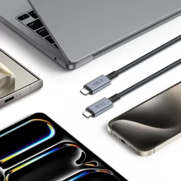 Kabel UltraBoost Max USB 4.0 8k 40 Gb/s Type-C PD240W 200 cm šedý