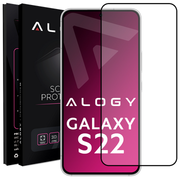 Tvrzené sklo pro Alogy Full Glue pouzdro přátelské pro Samsung Galaxy S22 Black