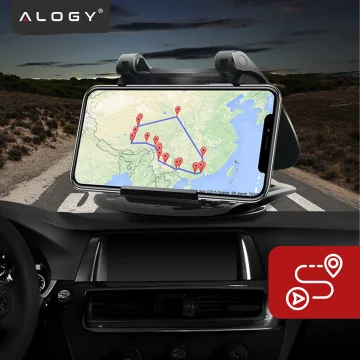 Car GPS Phone Holder Cockpit Car Dashboard Cars Rotatable 360 Degrees for 6.5" Alogy Phone Black