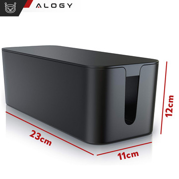 Organizér kabelů stolní podlahový kontejner box na kabely lamely Alogy Box S 23cm Black
