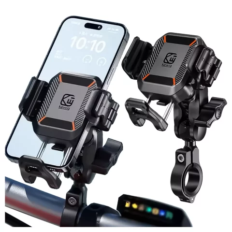 KEWIG M33-C1 Motorcycle Bike Handlebar Phone Holder with Anti-Shock System for Motorbike, Quad, Scooter, Black