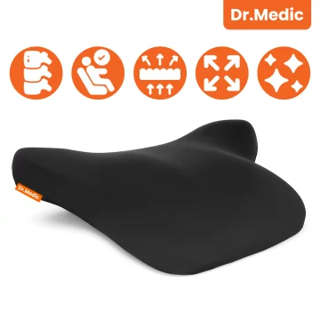 Ergonomický bederní opěrný polštář DR.MEDIC ErgoDrive™ pro automobily, řidiče, spolujezdce, kancelářské židle, herní židle a sedadla