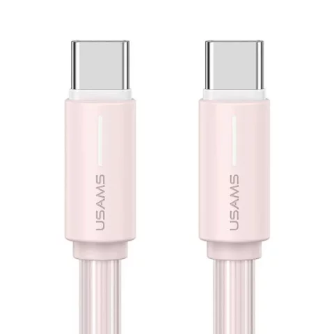 USAMS SJ734 USB-C to USB-C Cable 1m, 60W, Pink, YU Series, Fast and Durable