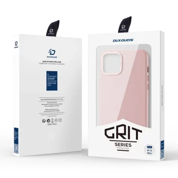 Kožený kryt Dux Ducis Grit pro iPhone 14 Plus Elegantní PU kožený kryt (kompatibilní s MagSafe) růžový